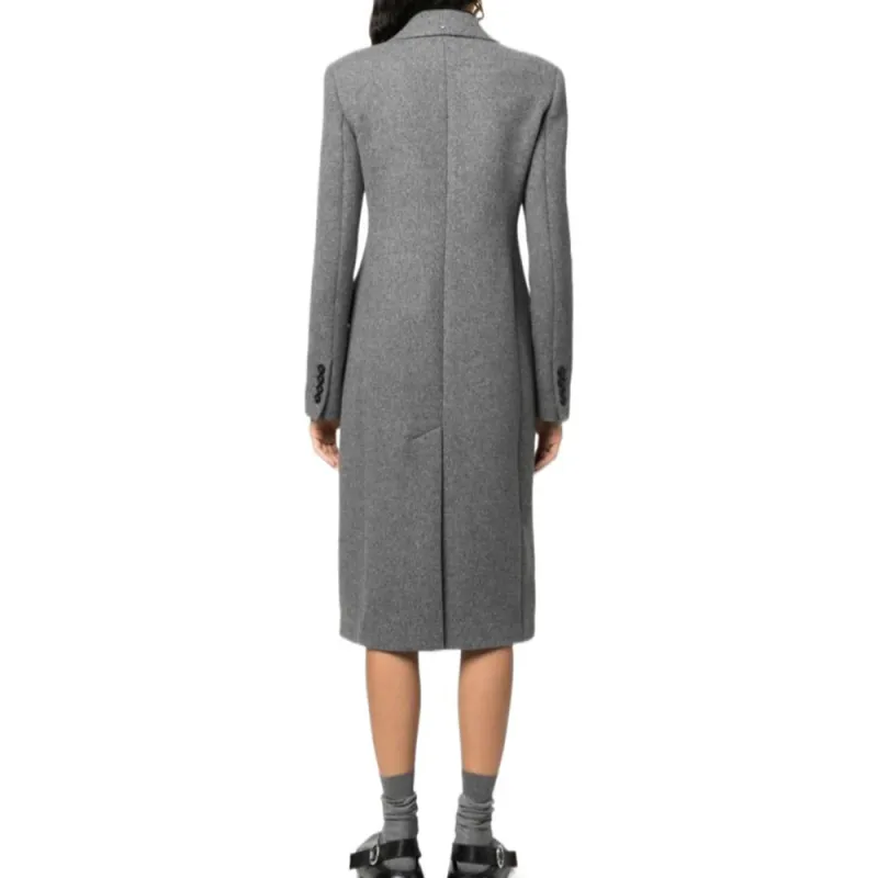 SportMax Double-Breasted Long-Sleeved Coat-4