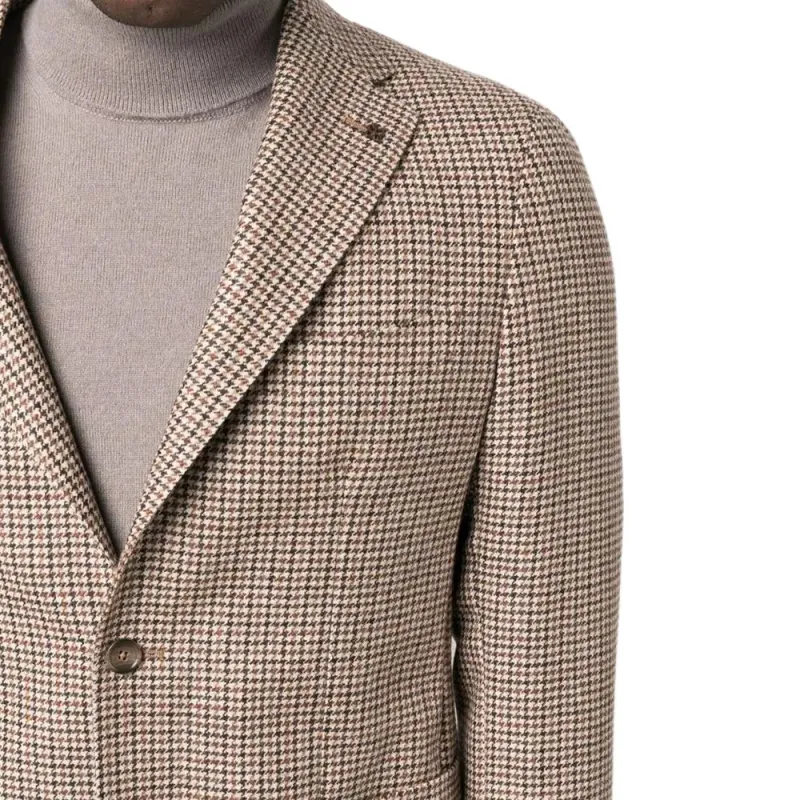 Tagliatore Micro-Houndstooth Patterned Single-Breasted Blazer-2