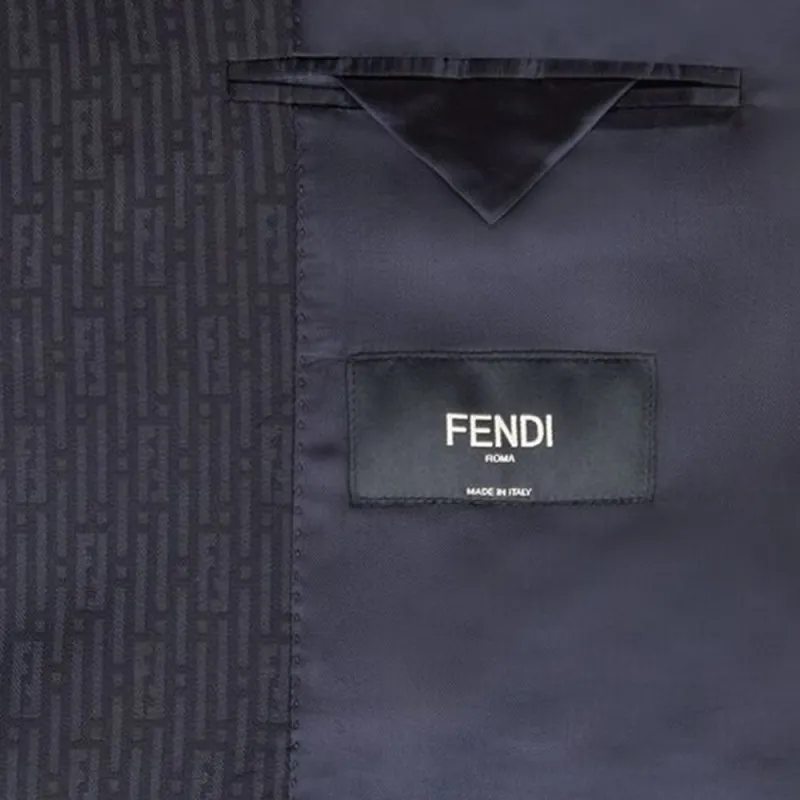 FENDI Ff Stripes Motif Jacquard Single Breasted Jacket-3