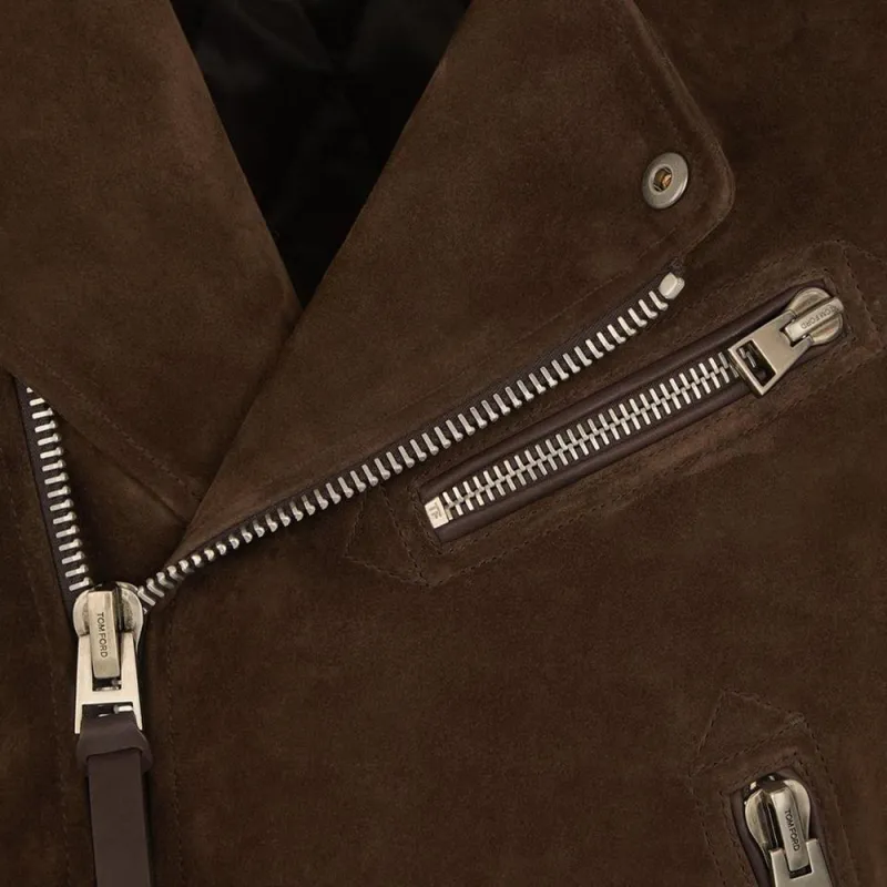 TOM FORD Off-Center Zipped Biker Jacket-4