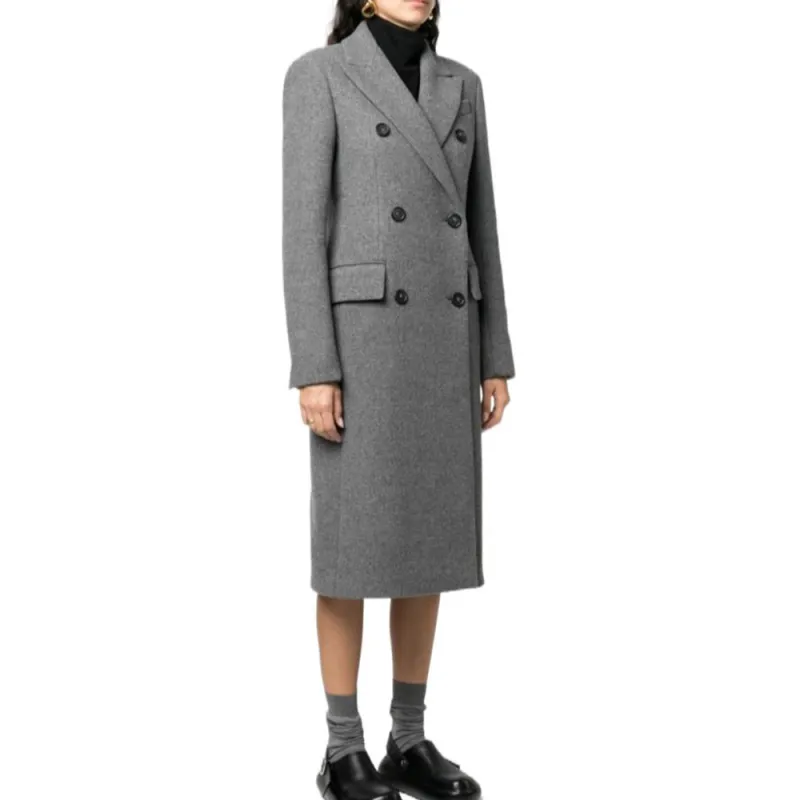 SportMax Double-Breasted Long-Sleeved Coat-5