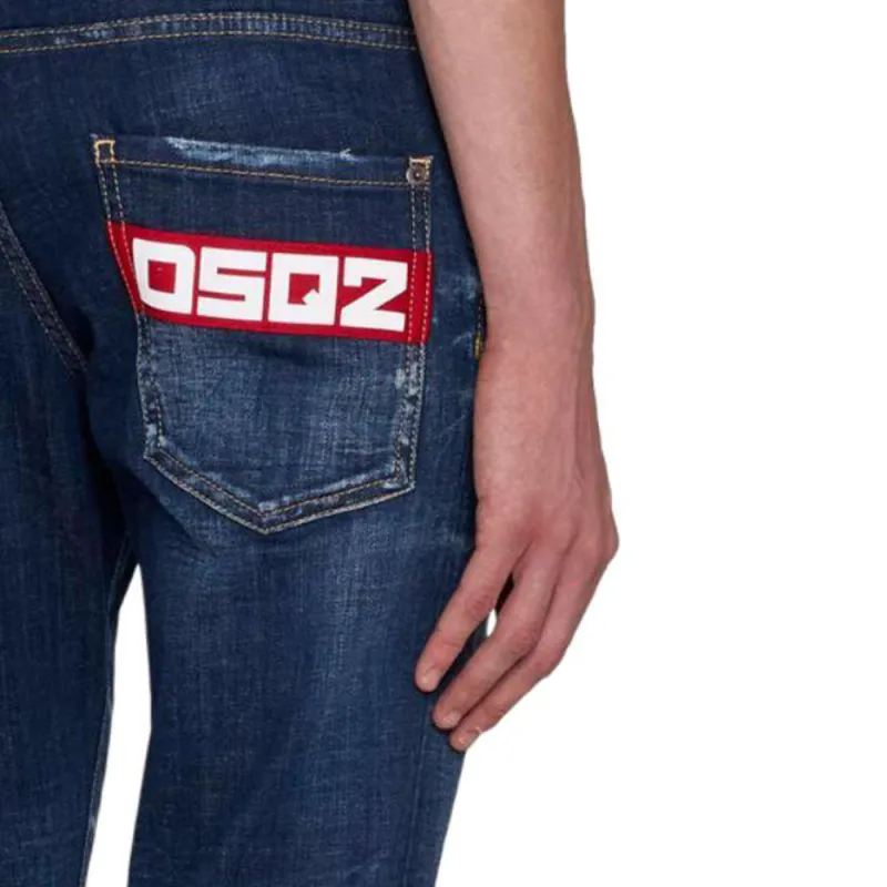 Dsquared2 Logo Patch Straight Leg Jeans-4