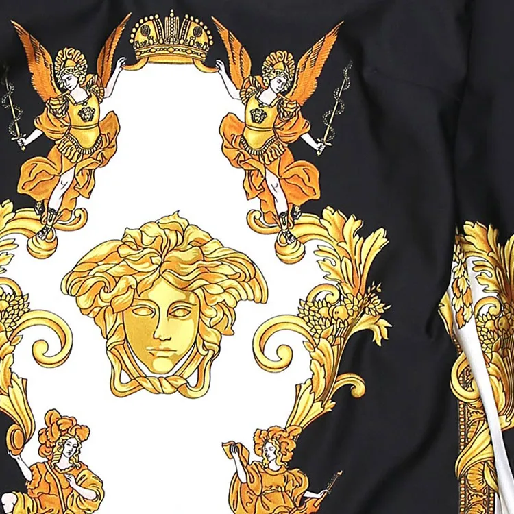 VERSACE Medusa Renaissance Print Bodysuit 'Black/Gold/White'-2