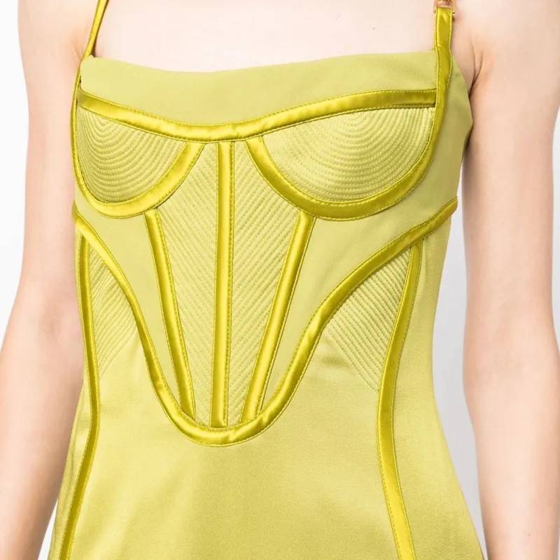 VERSACE SS23 Sleeveless Dress Women's Avocado Green-1
