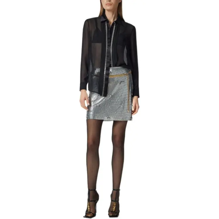 VERSACE Metal Mesh Georgette Shirt-1