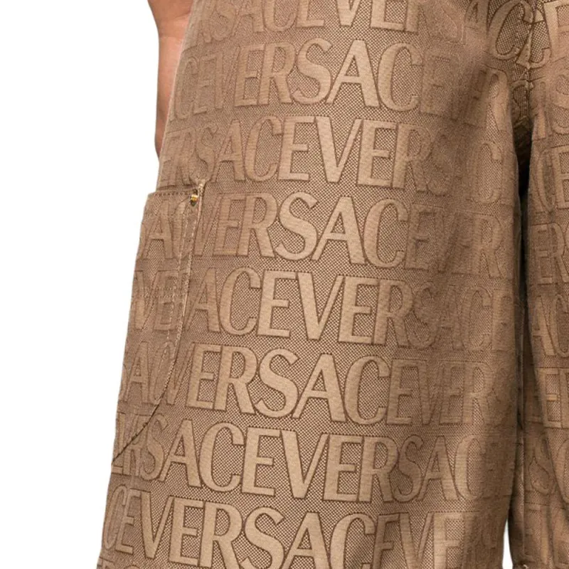 VERSACE Allover-Jacquard High-Waist Bermuda Shorts-1