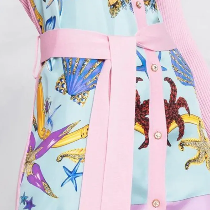 VERSACE Long Sleeved Dress Women's Pink-5