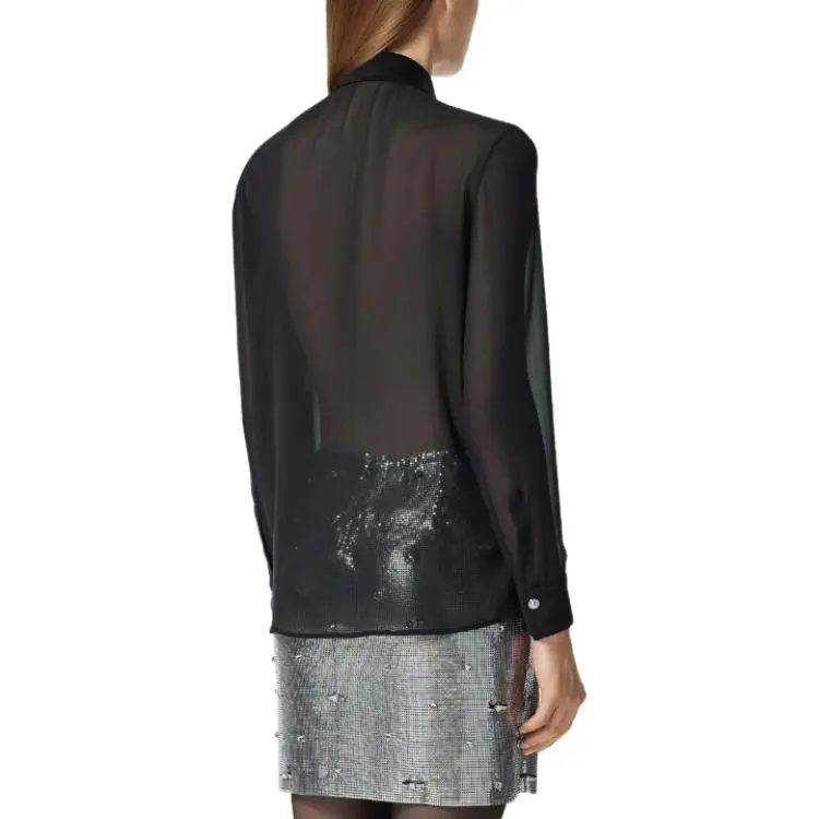 VERSACE Metal Mesh Georgette Shirt-3