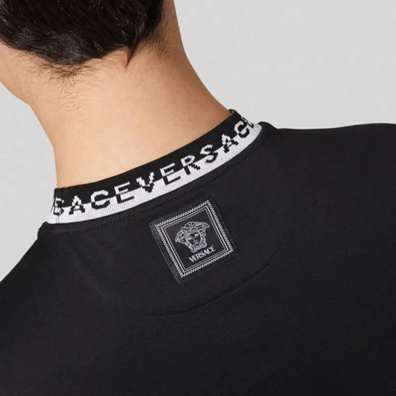 VERSACE Logo Collar T Shirt-4