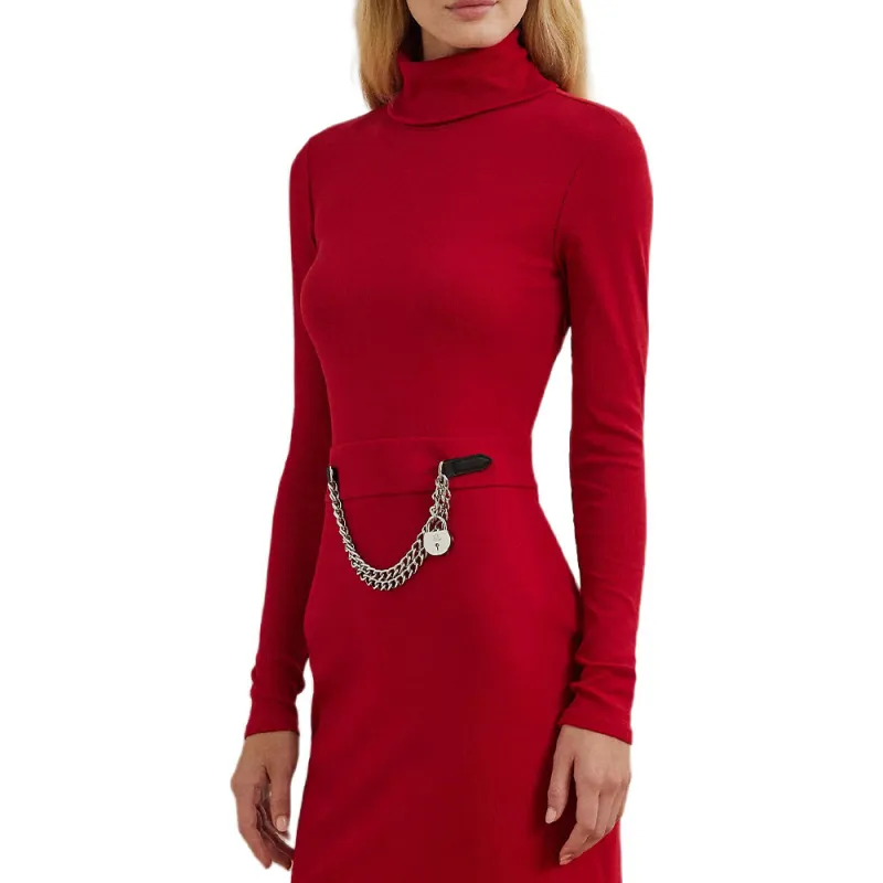 LAUREN RALPH LAUREN FW24 Long-Sleeved Dresses Women's Red-3