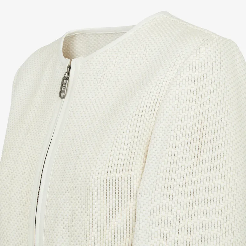 FENDI Leather Jackets Women's White-2