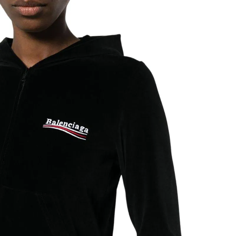 Balenciaga Logo Embroidered Zipped Hoodie-5