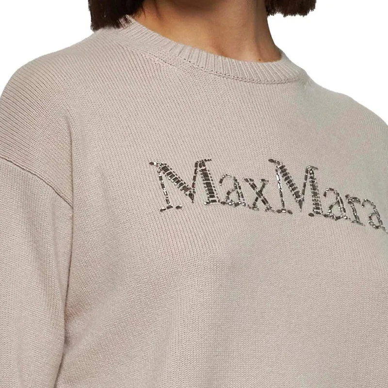 'S MAX MARA Logo Embellished Crewneck Jumper-5