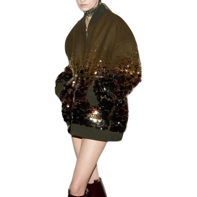 GUCCI Sequinned Zip-Up Jacket-3