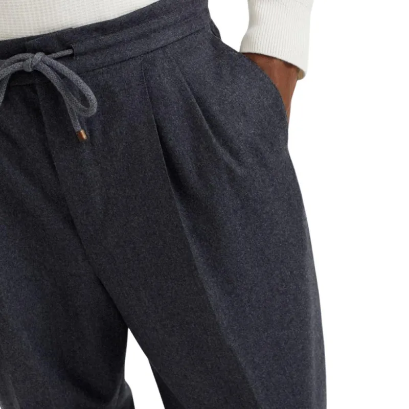 Brunello Cucinelli Pleated Tapered Leg Trousers-5
