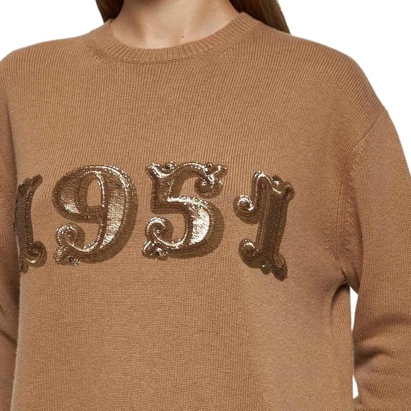 MaxMara Plata Logo Embellished Crewneck Jumper-4