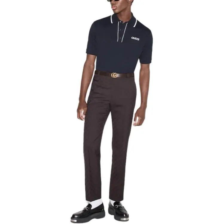 GUCCI Logo Embroidered Polo Shirt-2