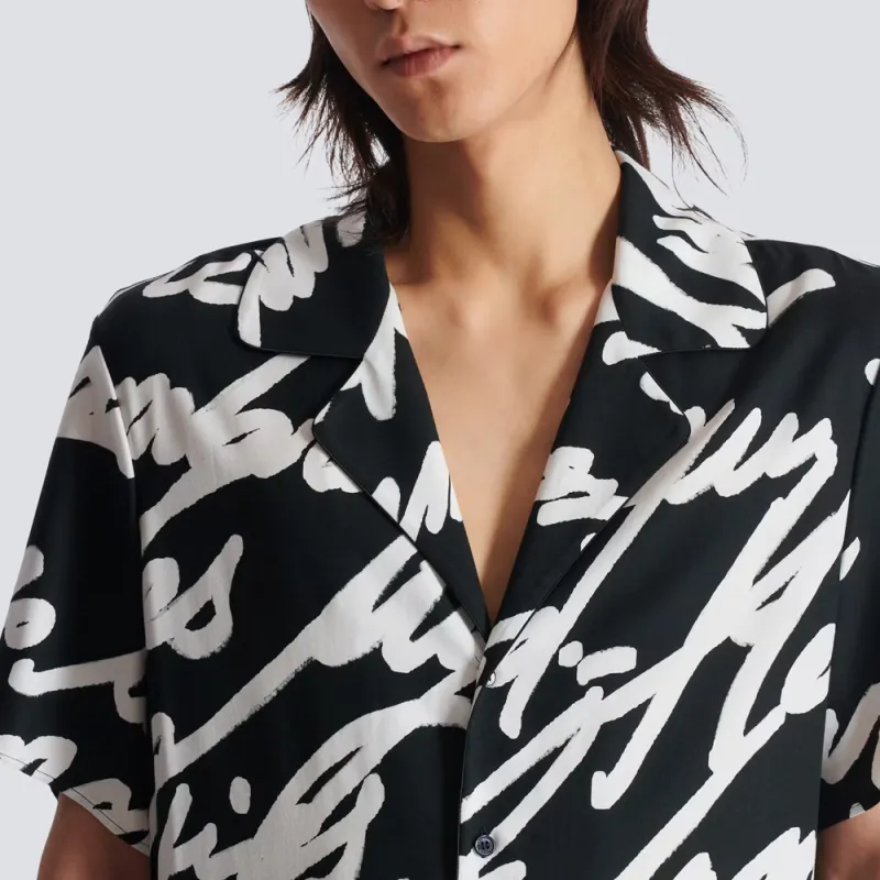BALMAIN Slogan print Shirt-6