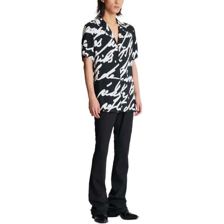 BALMAIN Slogan print Shirt-4