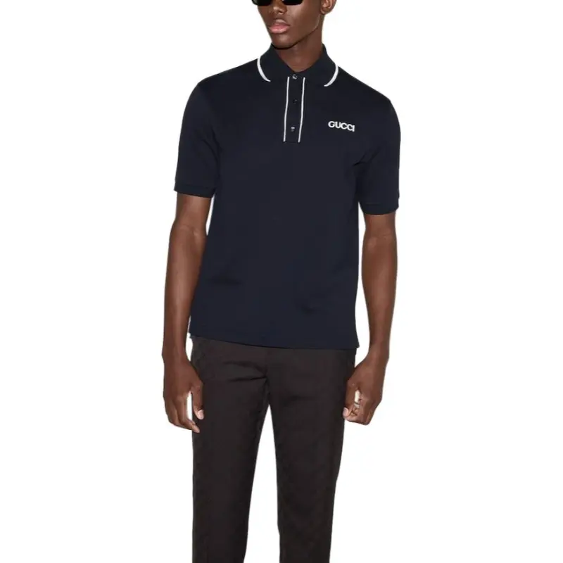 GUCCI Logo Embroidered Polo Shirt-1