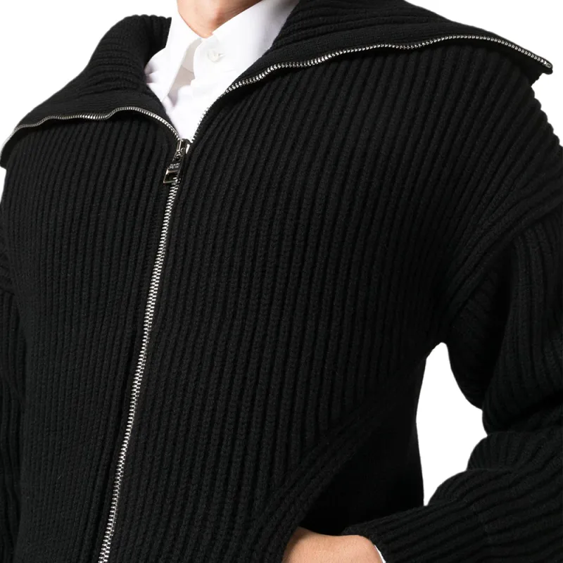 Alexander McQueen Ribbed Knit Zip Up Cardigan-5