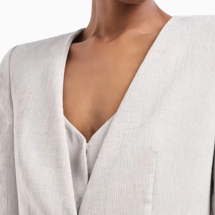 EMPORIO ARMANI Single breasted Jacket In Fluid Canneté-5