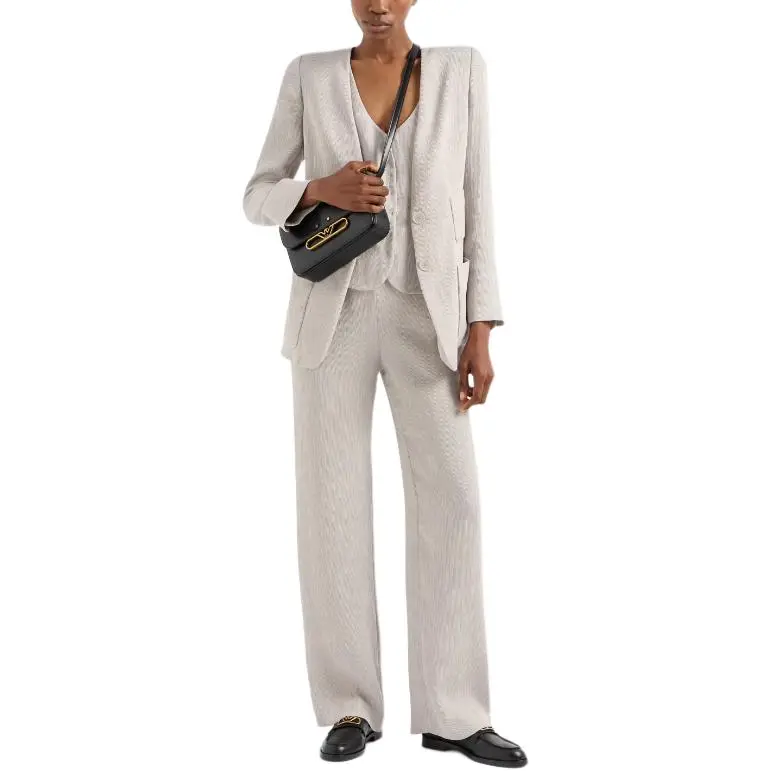 EMPORIO ARMANI Single breasted Jacket In Fluid Canneté-1