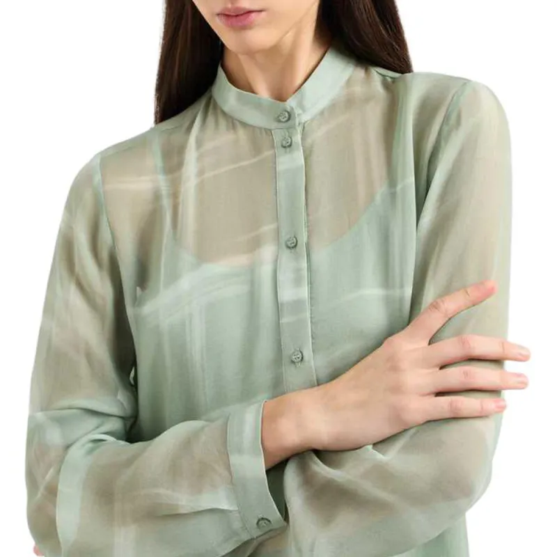 ARMANI EXCHANGEAE SS25 Shirt Women's Sage Green-4