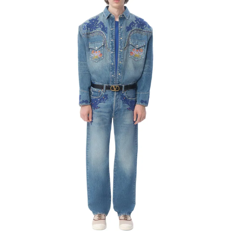 Valentino SS25 Jeans Men's Blue-1