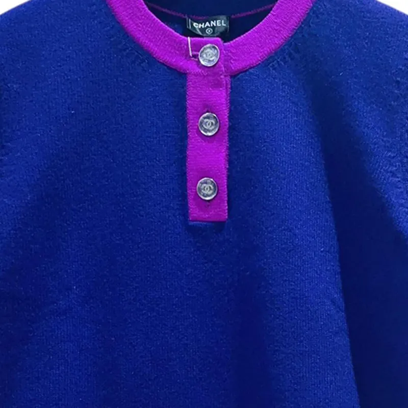 CHANEL 23K Cashmere Sweater Women's Purple-1