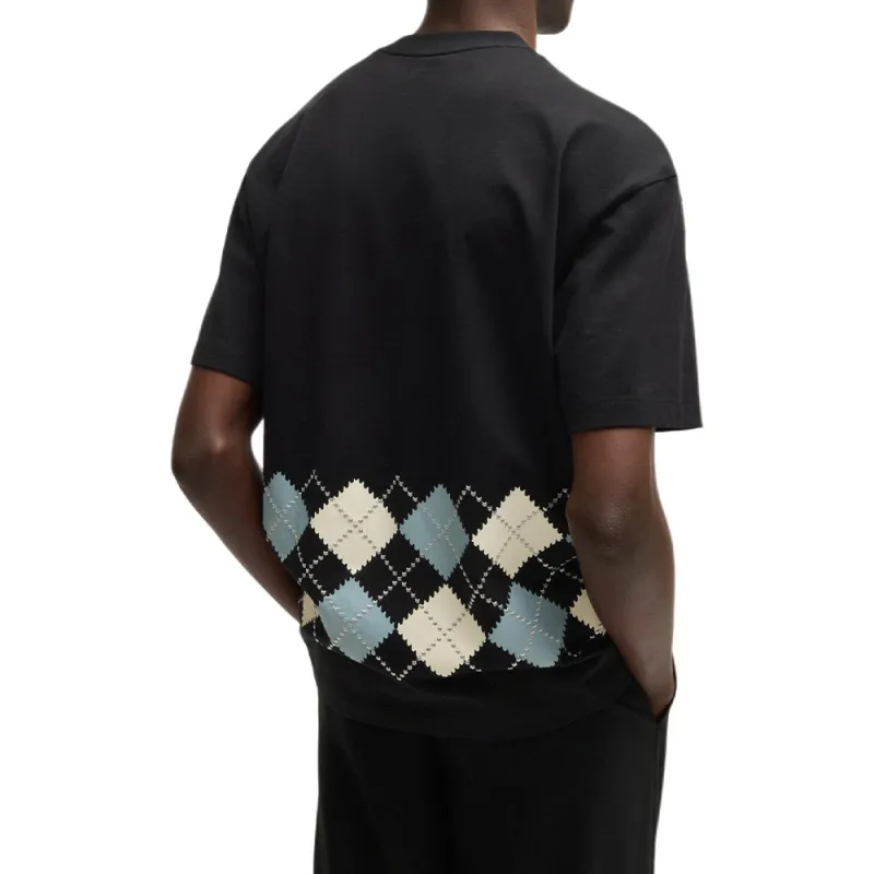 HUGO BOSS Dulapo Argyle print T shirt-2