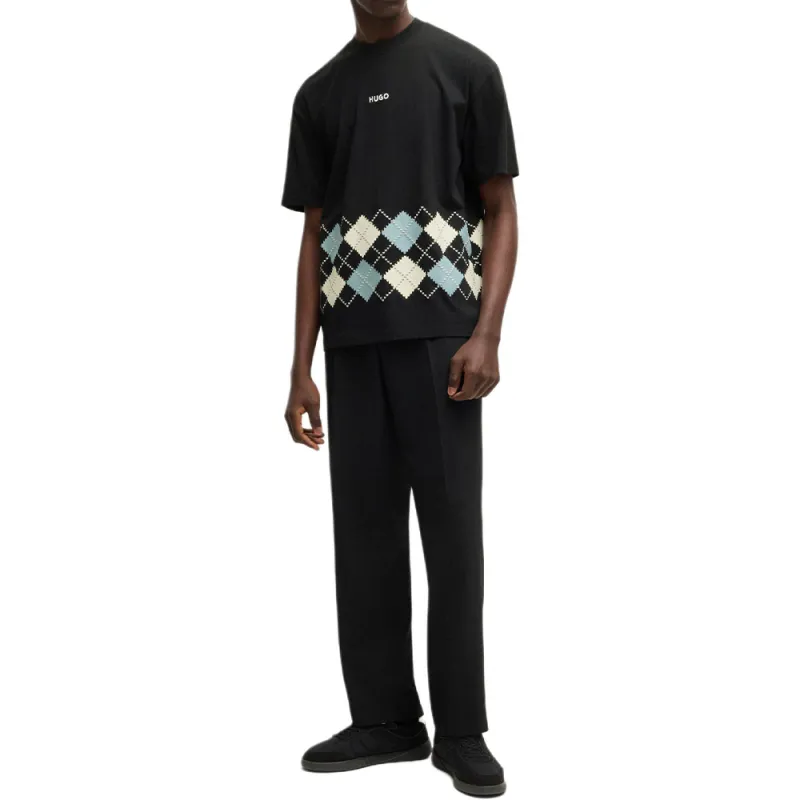 HUGO BOSS Dulapo Argyle print T shirt-3