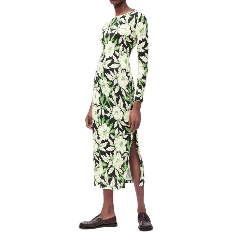 LOEWE Floral Printed Crewneck Dress-1