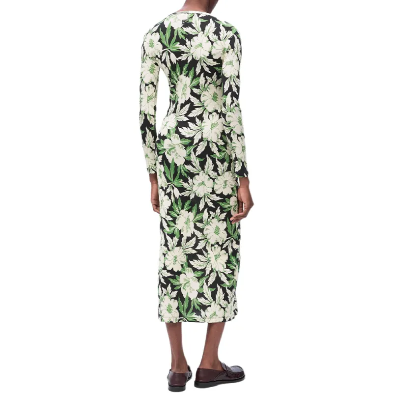 LOEWE Floral Printed Crewneck Dress-2
