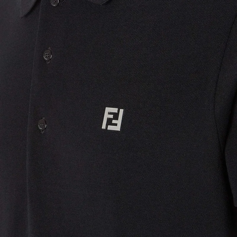 FENDI Logo embroidered Polo Shirt-2