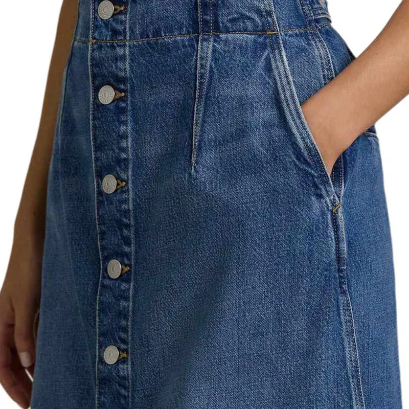Ralph Lauren SS25 Denim Long Skirt Women's Blue-4