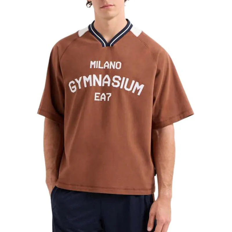EMPORIO ARMANI EA7 SS25 T Shirt Men's Dark Brown-2