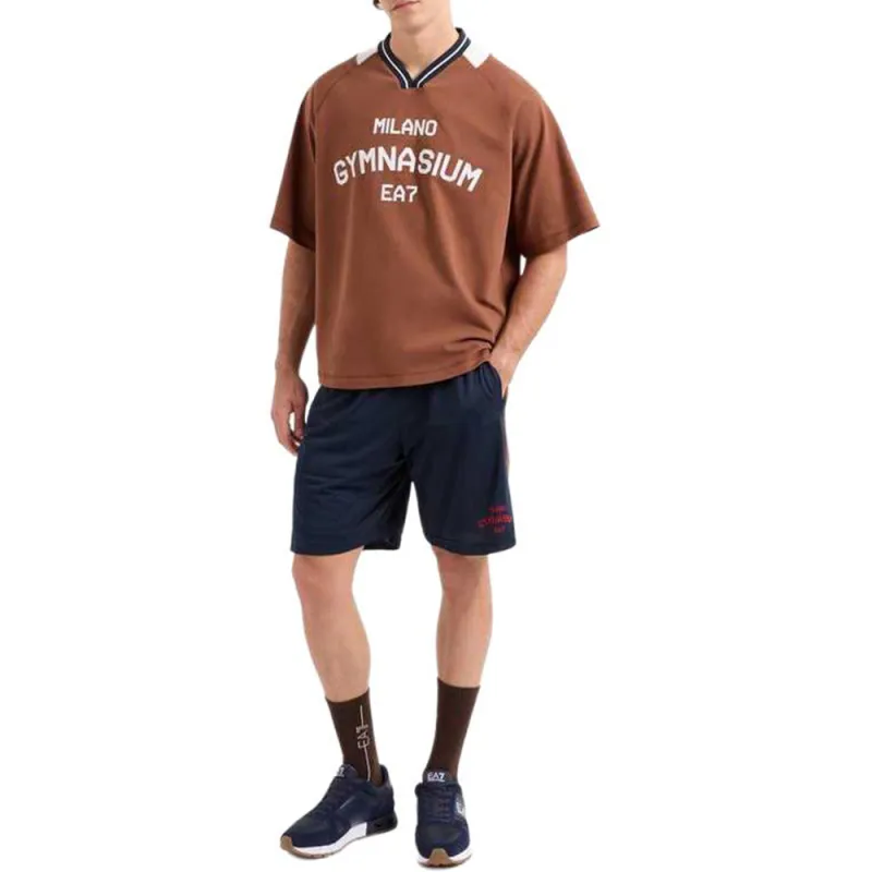 EMPORIO ARMANI EA7 SS25 T Shirt Men's Dark Brown-1