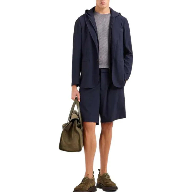 EMPORIO ARMANI Canneté Stretch Nylon Blazer With Detachable Inner Panel And Hood-2