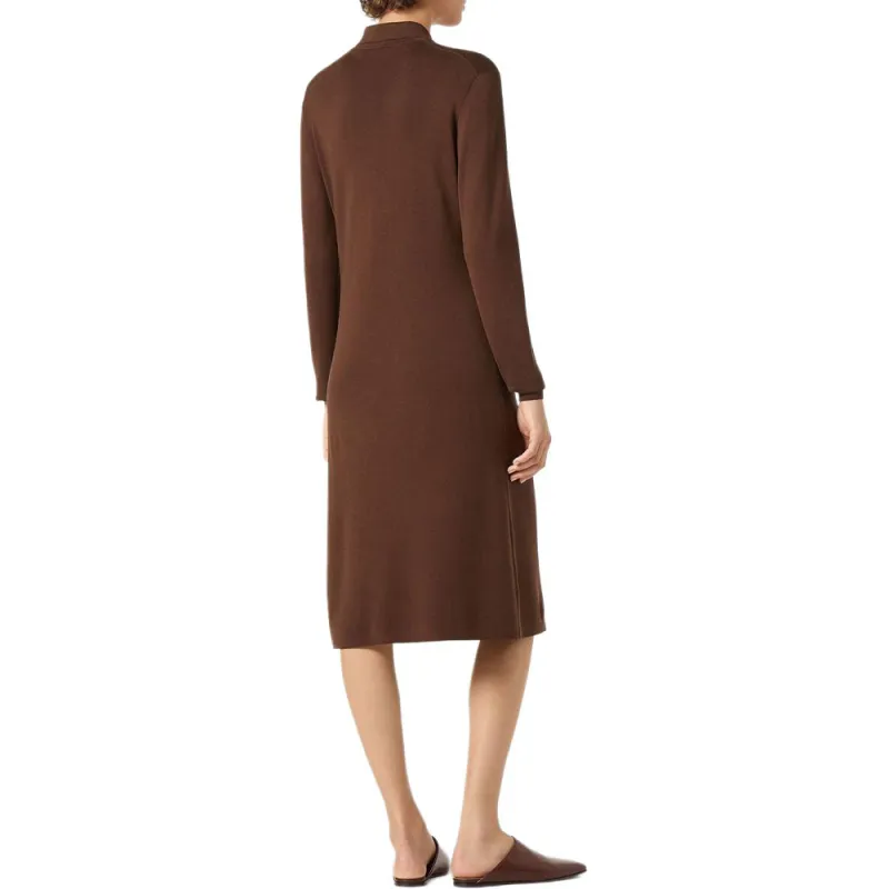 Loro Piana SS25 Long Sleeved Dress Women's Raisin Brown-3