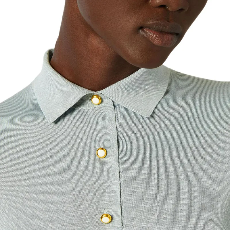 Loro Piana SS25 Long Sleeved Dress Women's Lake Water-5