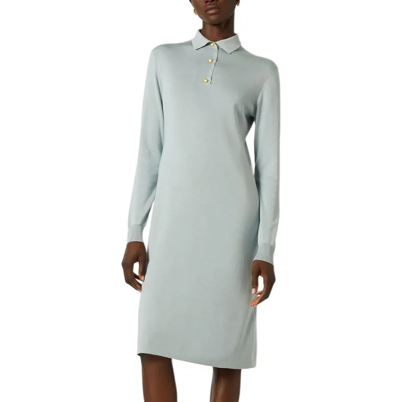 Loro Piana SS25 Long Sleeved Dress Women's Lake Water-4