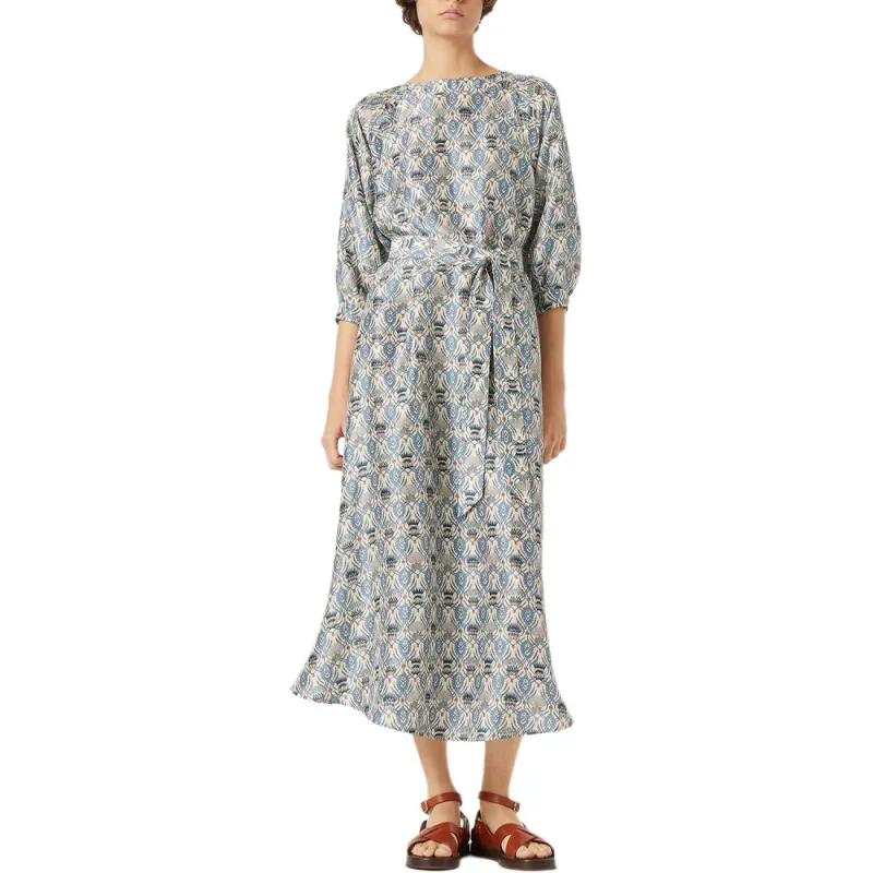 Loro Piana SS25 Long Sleeved Dress Women's Deep Lagoon Water-2