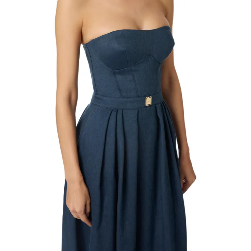 Elisabetta Franchi Sleeveless Dress Women's Blue-3