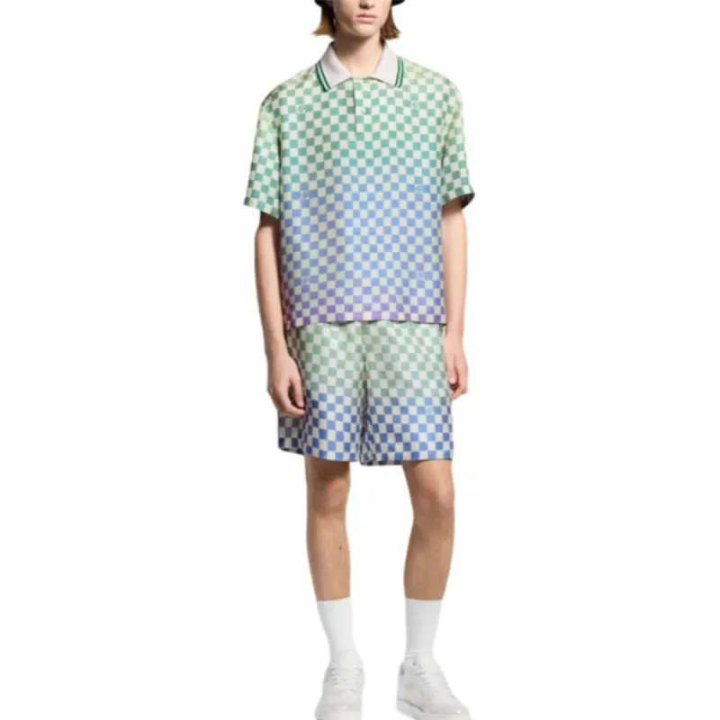 LOUIS VUITTON Damier Gradient Printed Silk Shorts-1