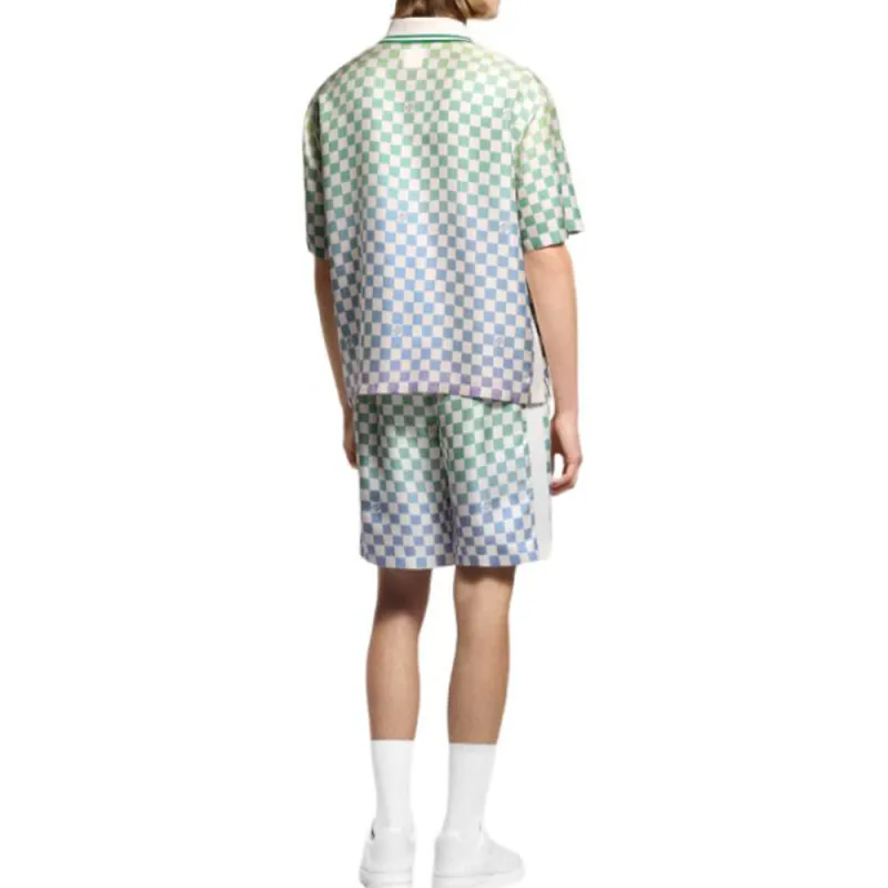 LOUIS VUITTON Damier Gradient Printed Silk Shorts-3