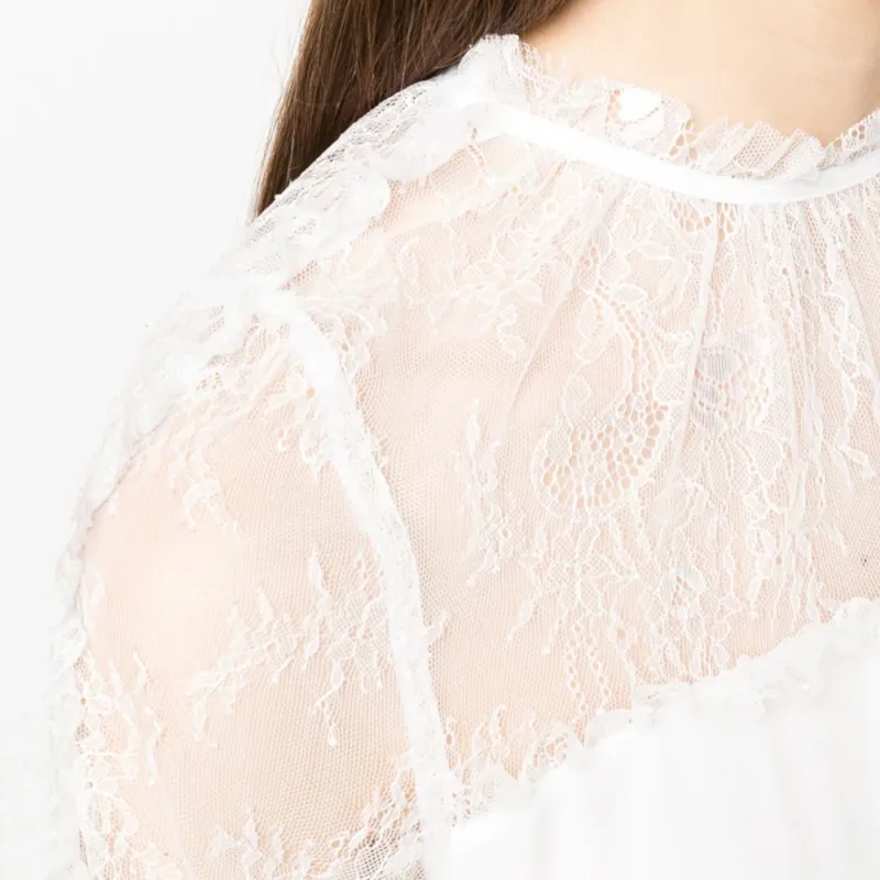 PINKO Chantilly lace Long sleeved Blouse-4