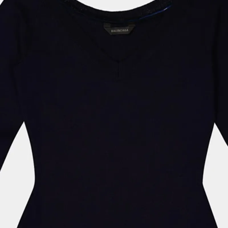 Balenciaga Off Shoulder V Neck Dress-3