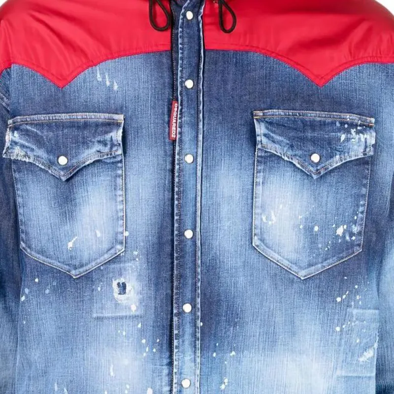 DSQUARED2 Hooded Hybrid Denim Jacket-4
