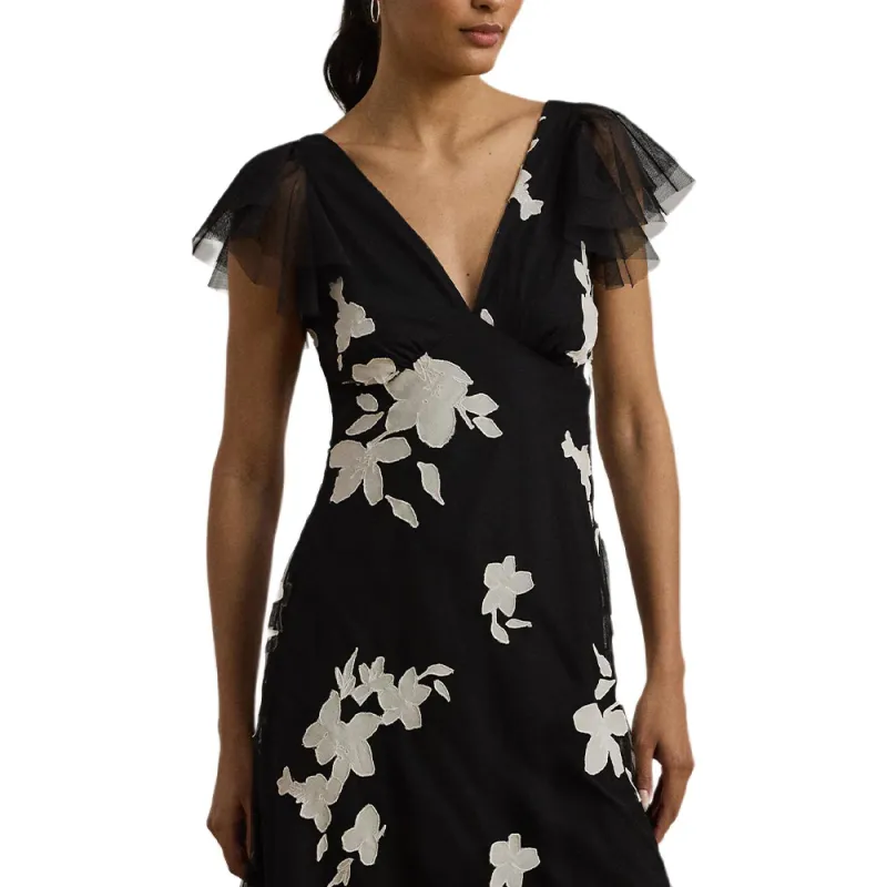 LAUREN RALPH LAUREN Short Sleeved Dress Women's Black-4
